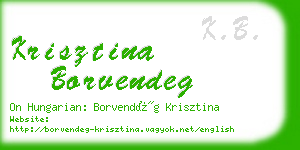 krisztina borvendeg business card